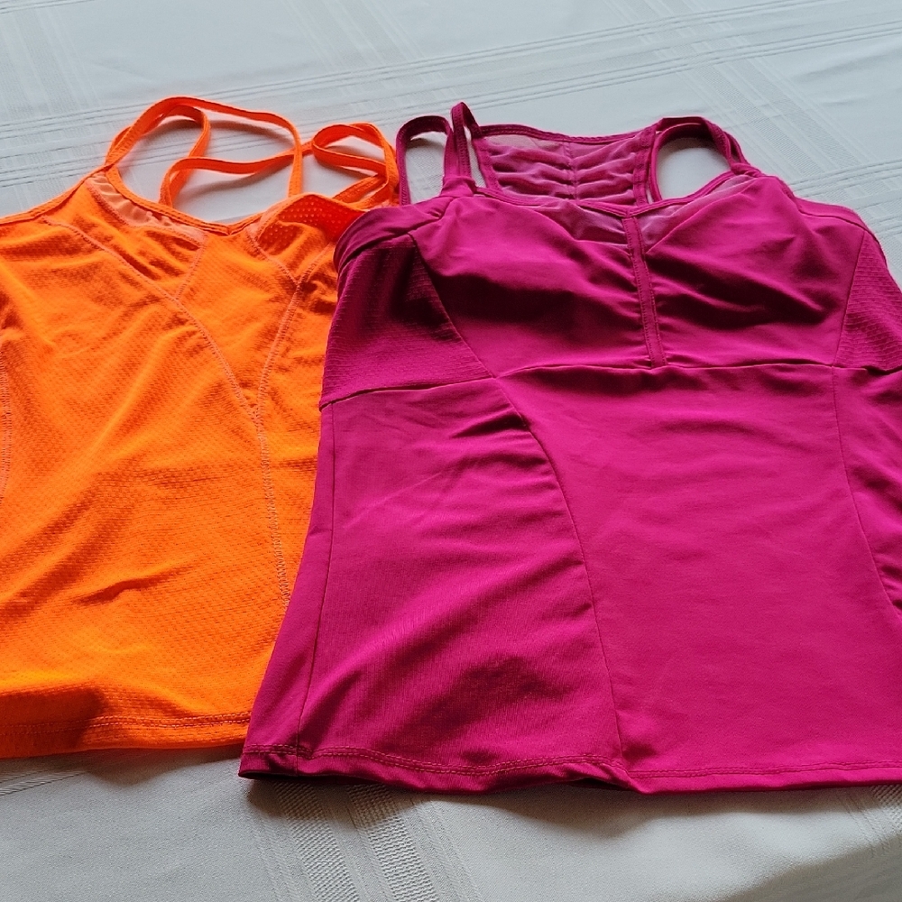 Vibrant Orange and Pink Tank Tops